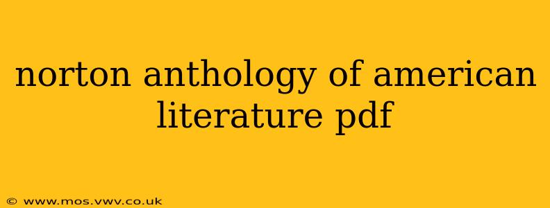 norton anthology of american literature pdf