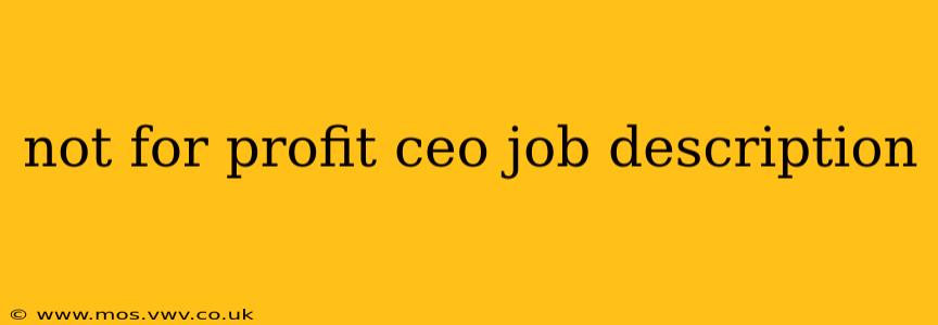 not for profit ceo job description