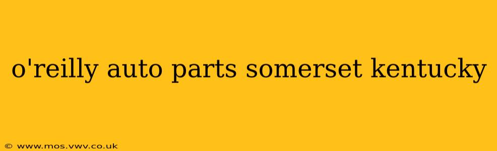 o'reilly auto parts somerset kentucky
