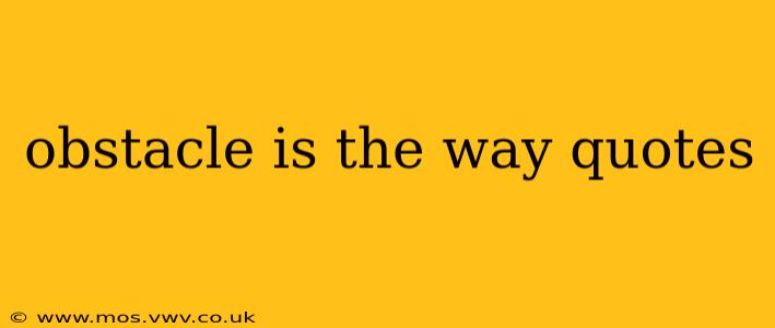 obstacle is the way quotes