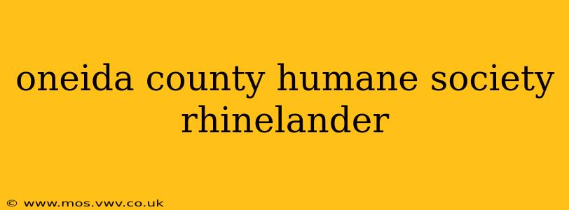 oneida county humane society rhinelander