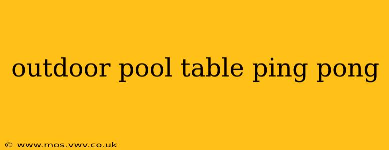 outdoor pool table ping pong