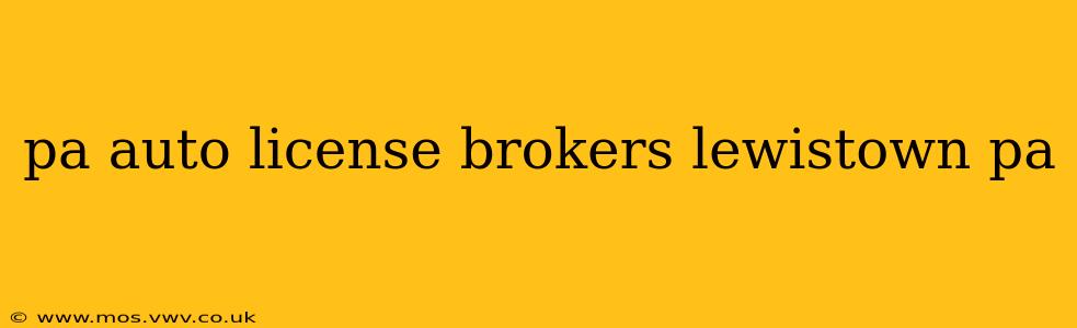 pa auto license brokers lewistown pa