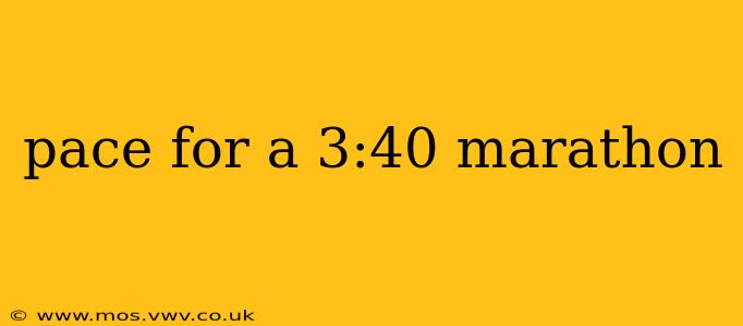 pace for a 3:40 marathon