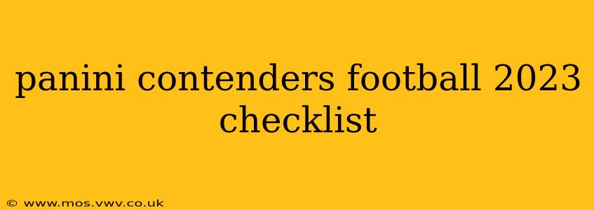 panini contenders football 2023 checklist