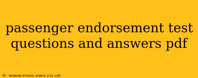 passenger endorsement test questions and answers pdf