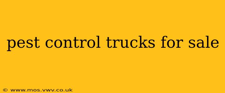 pest control trucks for sale