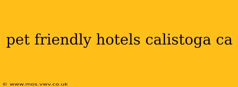 pet friendly hotels calistoga ca