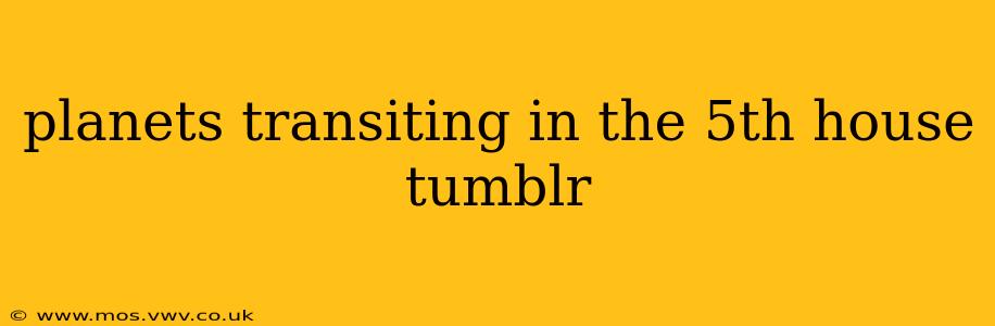 planets transiting in the 5th house tumblr