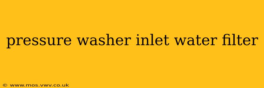 pressure washer inlet water filter