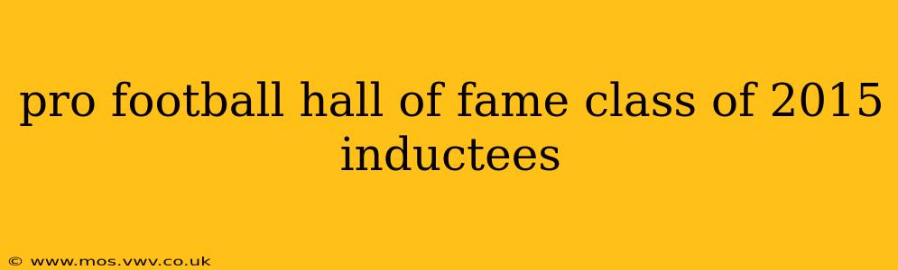 pro football hall of fame class of 2015 inductees