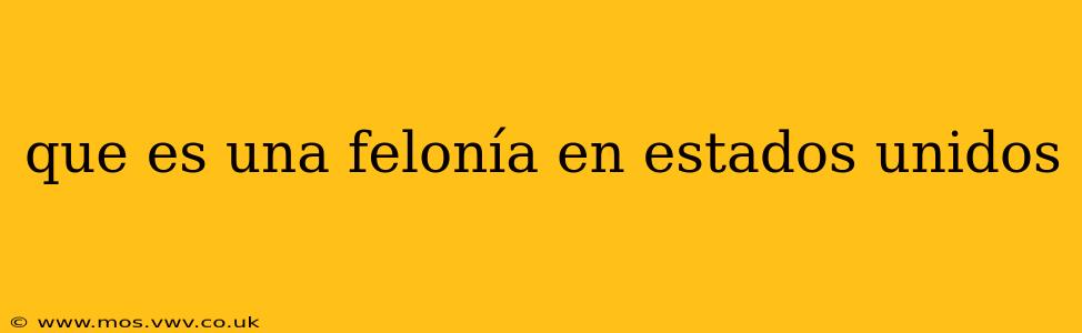 que es una felonía en estados unidos
