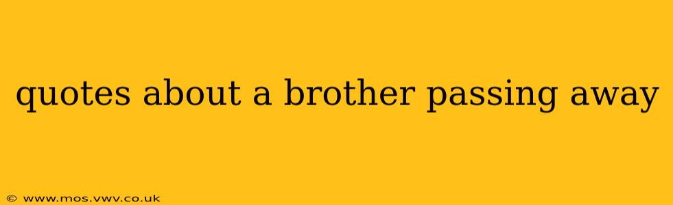 quotes about a brother passing away
