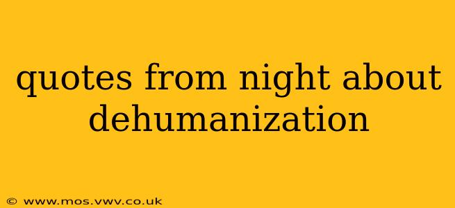 quotes from night about dehumanization