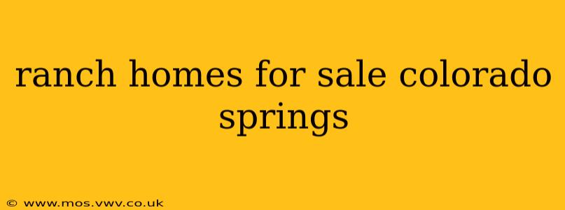 ranch homes for sale colorado springs