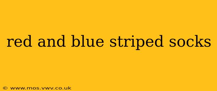 red and blue striped socks
