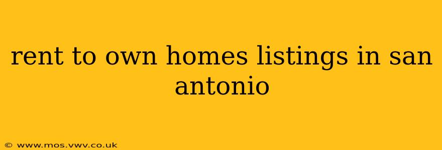 rent to own homes listings in san antonio
