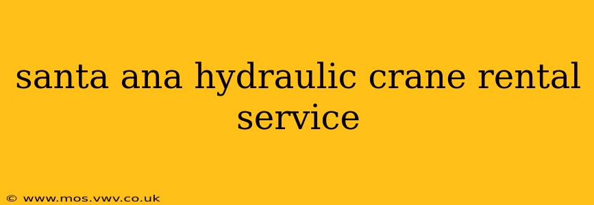 santa ana hydraulic crane rental service