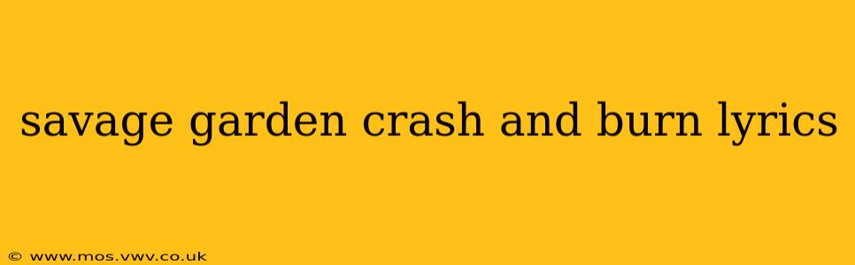 savage garden crash and burn lyrics