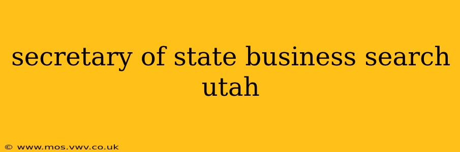 secretary of state business search utah