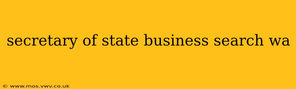 secretary of state business search wa