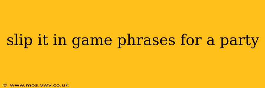 slip it in game phrases for a party