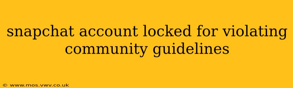 snapchat account locked for violating community guidelines
