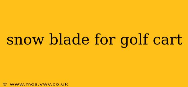 snow blade for golf cart