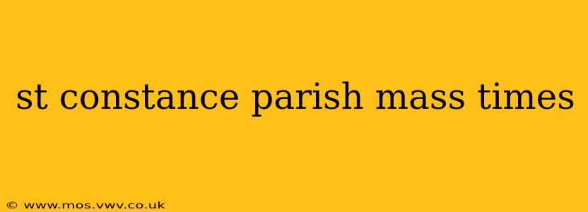 st constance parish mass times