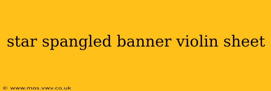 star spangled banner violin sheet