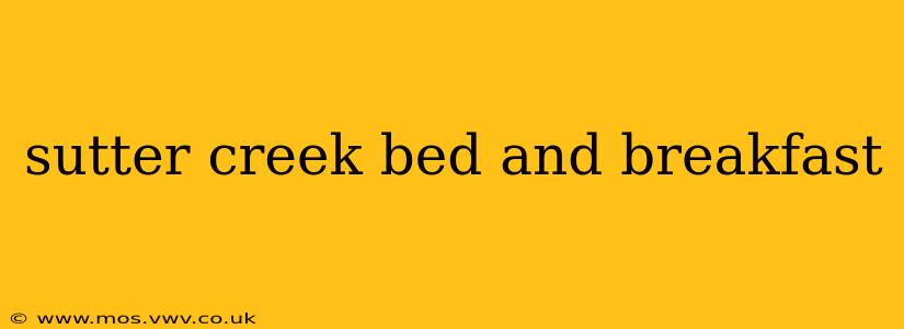 sutter creek bed and breakfast