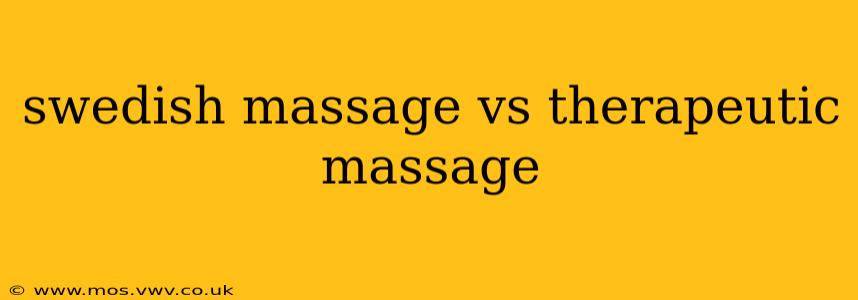 swedish massage vs therapeutic massage
