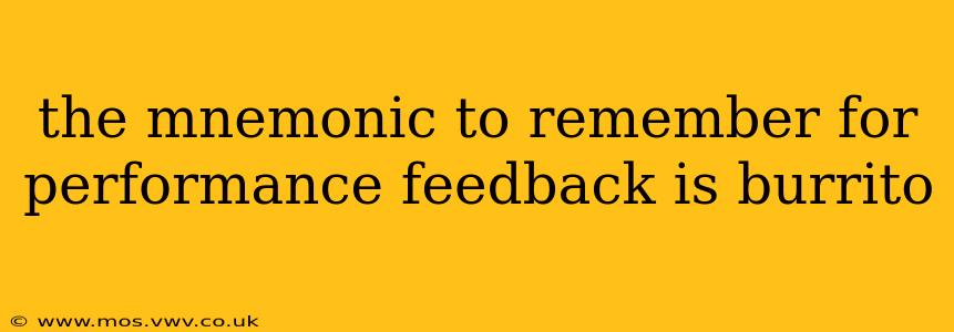 the mnemonic to remember for performance feedback is burrito