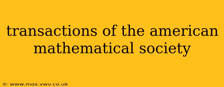 transactions of the american mathematical society