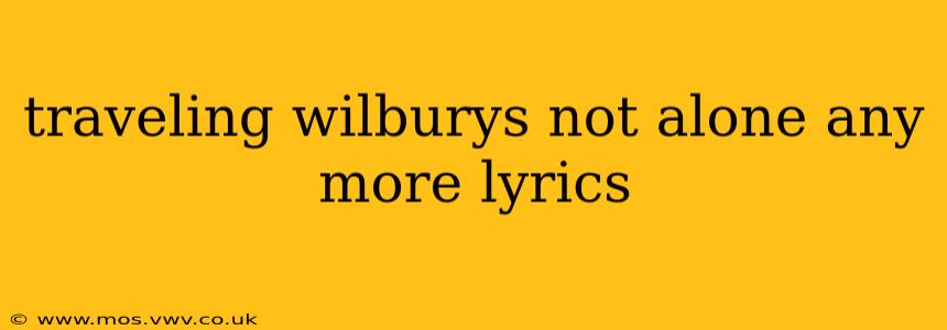 traveling wilburys not alone any more lyrics