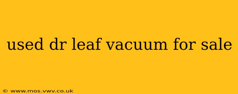 used dr leaf vacuum for sale