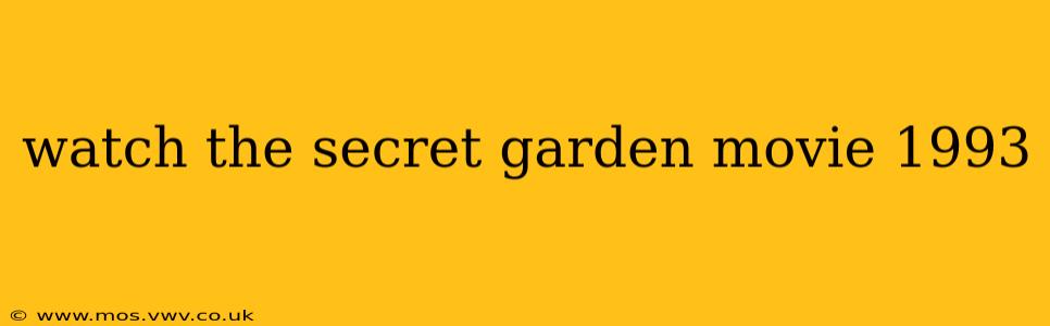 watch the secret garden movie 1993