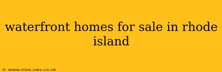 waterfront homes for sale in rhode island