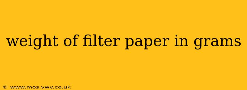 weight of filter paper in grams