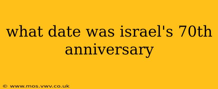 what date was israel's 70th anniversary