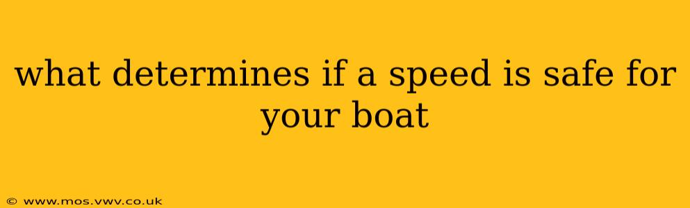 what determines if a speed is safe for your boat