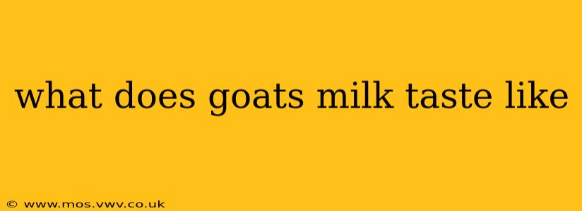 what does goats milk taste like