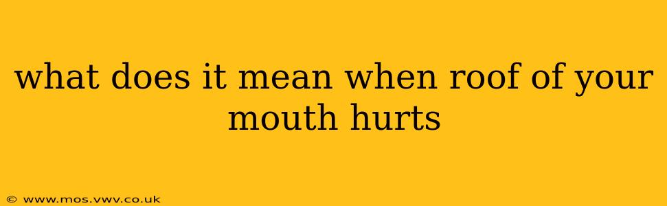 what does it mean when roof of your mouth hurts