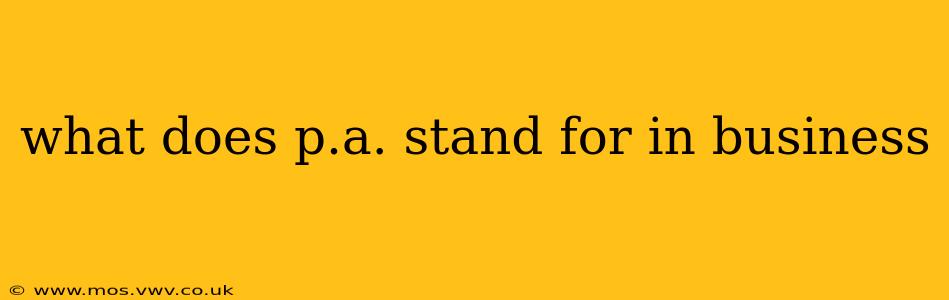 what does p.a. stand for in business