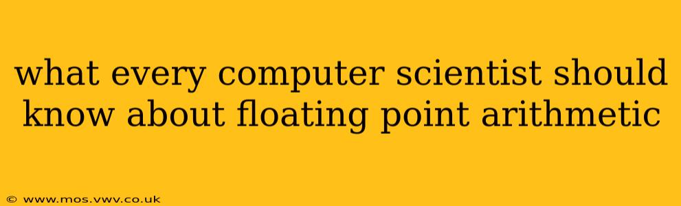 what every computer scientist should know about floating point arithmetic