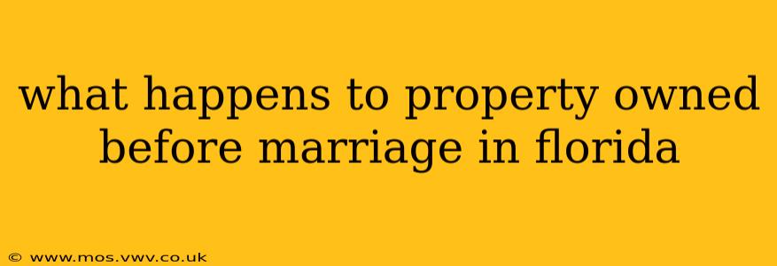 what happens to property owned before marriage in florida