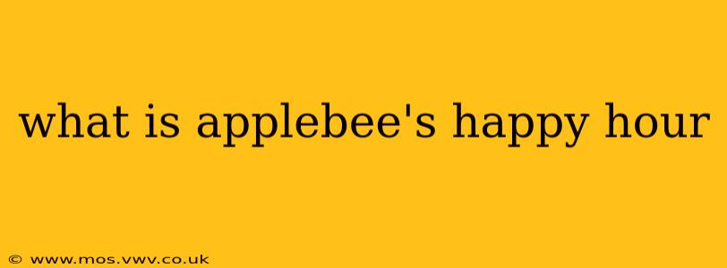 what is applebee's happy hour