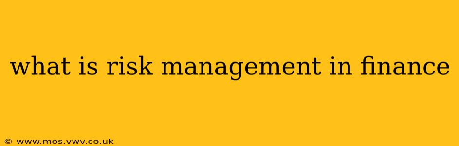 what is risk management in finance