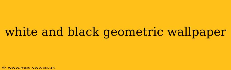 white and black geometric wallpaper