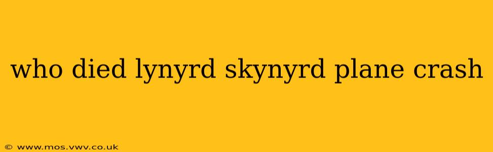 who died lynyrd skynyrd plane crash